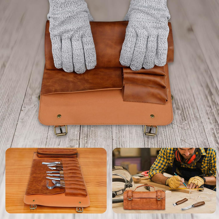 TEKCHIC Schnitzmesser, Deluxe Schnitzwerkzeug Set, Schnitzset für Anfänger, Schnitzmesser Holzbearbe