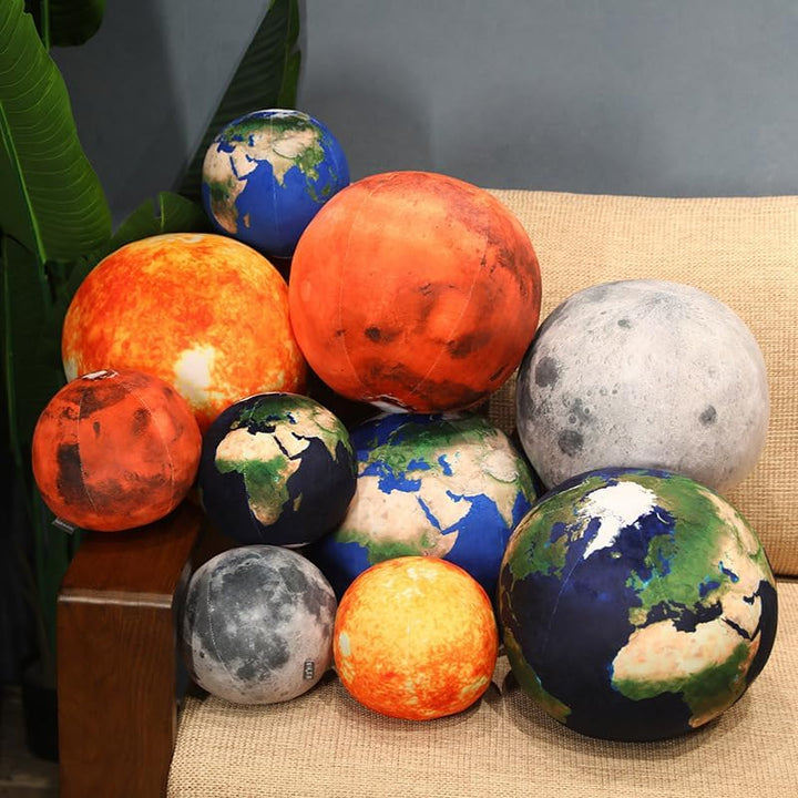 Sonne, Mond, Mars und Erde Plüschkissen, Universum-Serie Plüschtiere Realistische Stellare Planeten
