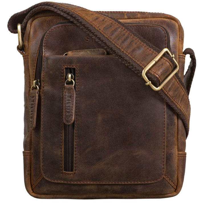 STILORD 'Jamie' Herren Ledertasche - Perfekt für Reisen & Alltag - Kleine Vintage Messenger Bag für