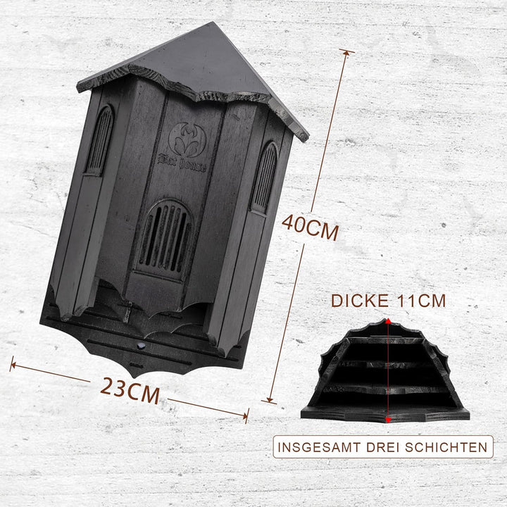 VIREESR Fledermaushäuser aus Holz für den Aussenbereich, grosse Dreikammer-Box, perfekt entworfen, u
