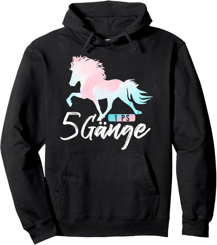 Islandpferd 1 PS 5 Gänge Lustiger Pferde Spruch Pullover Hoodie