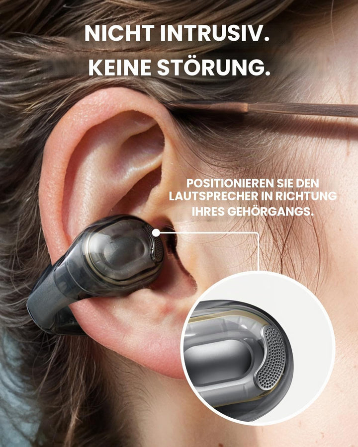 soundcore C40i von Anker, Open-Ear Earbuds, Clip-On Kopfhörer, flexibles Gelenk-Design, Tastensteuer