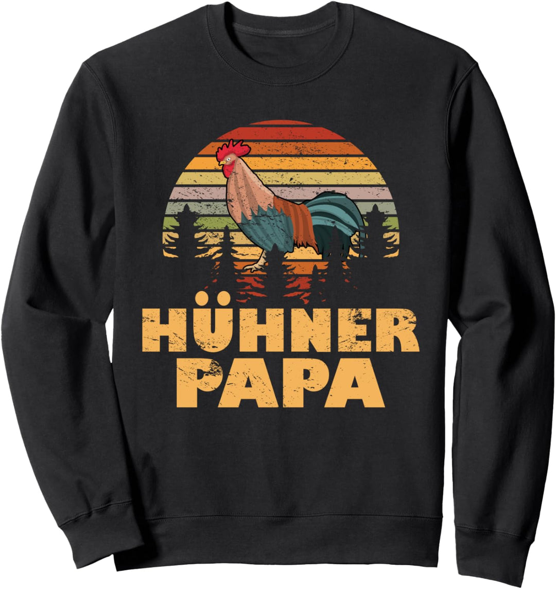 Hühnerbesitzer Vintage Retro Gockel Bauernkind Hühner Papa Sweatshirt
