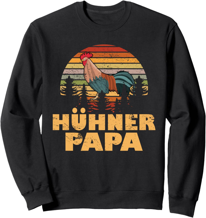 Hühnerbesitzer Vintage Retro Gockel Bauernkind Hühner Papa Sweatshirt