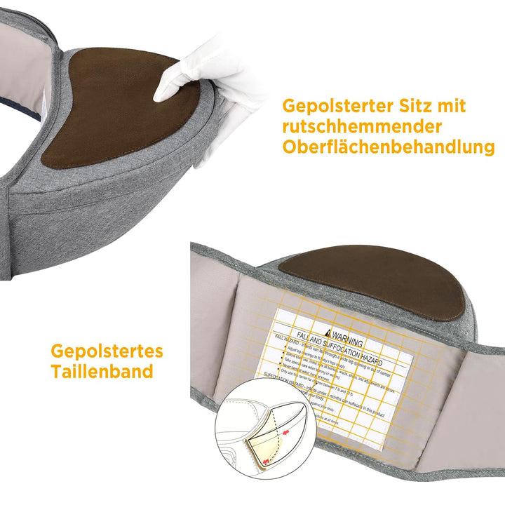 GAGAKU Baby Hüftsitz Verstellbarer Hüftsitz-Babytrage Ergonomisch Seitliche Babytrage Leichtgewicht