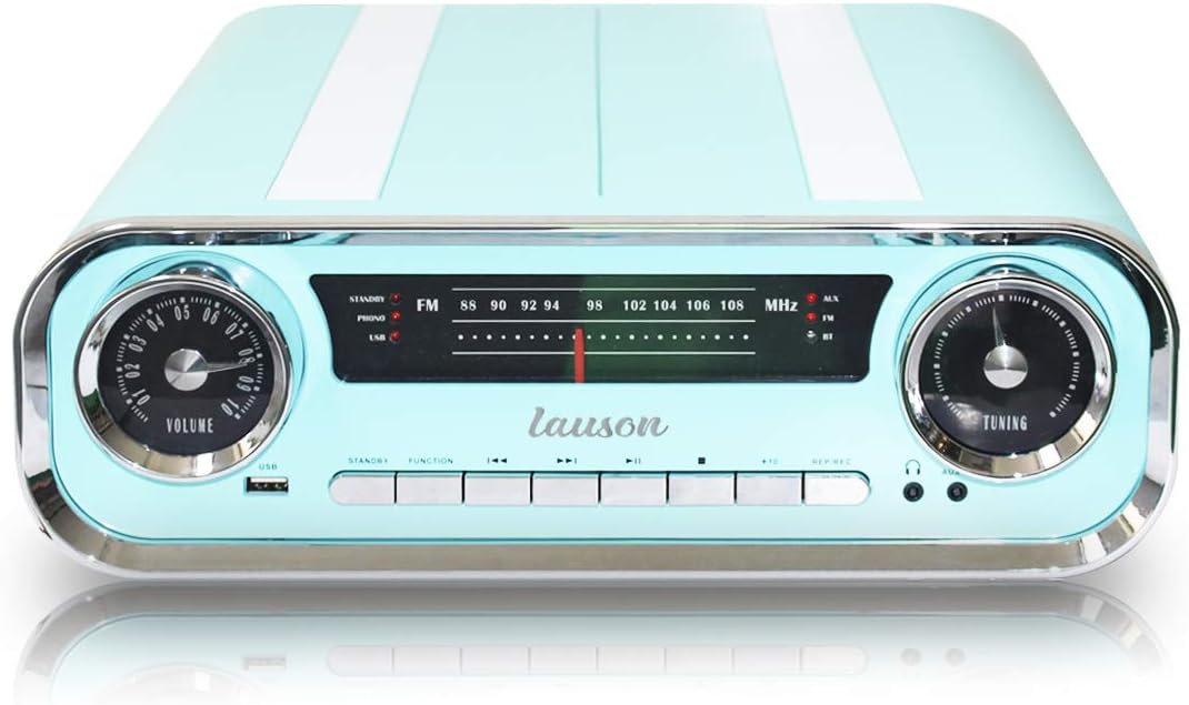 LAUSON Plattenspieler Retro | Plattenspieler mit Lautsprecher Bluetooth | Musikanlage mit Vinyl Play