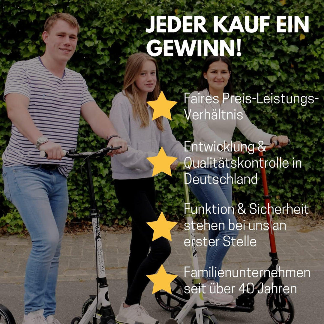 Best Sporting Scooter Erwachsene und Kinder I klappbarer Roller mit Ständer I stilvoller City-Roller