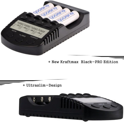 Kraftmax Kombipack - Kraftmax BC-4000 Pro Ladegerät und 8X Pansonic Eneloop PRO XX AA/Mignon Akkus -