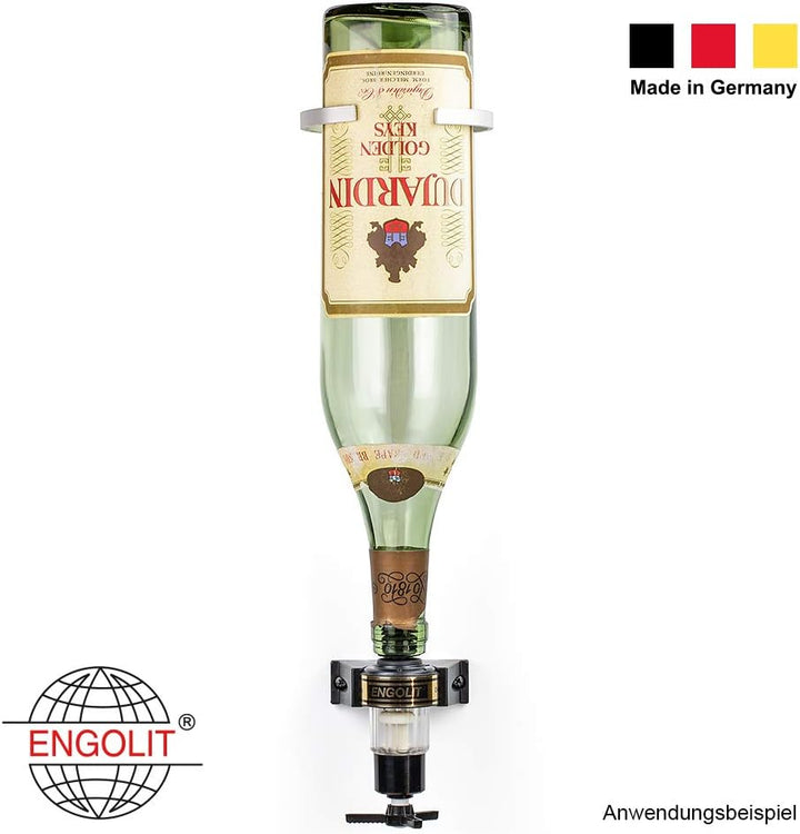 ENGOLIT 3-Liter-Flaschenhalter (inkl. 3,0 cl Drehkreuz-Dosierer) für Lange/grosse Flaschen ab 40 cm