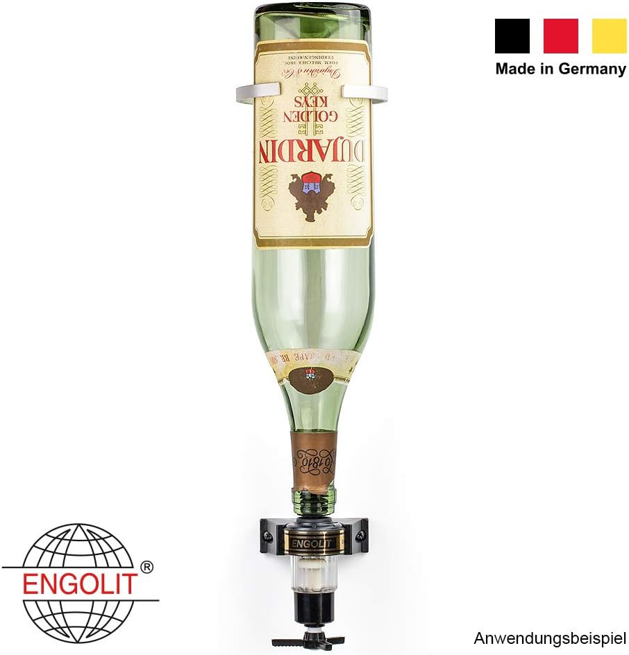 ENGOLIT 3-Liter-Flaschenhalter (inkl. 2,0 cl Drehkreuz-Dosierer) für Lange/grosse Flaschen ab 40 cm