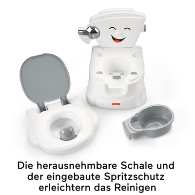 Fisher-Price Meine erste Toilette Töpfchen für Babys, deutsche Version, interaktives Trainingstöpfch