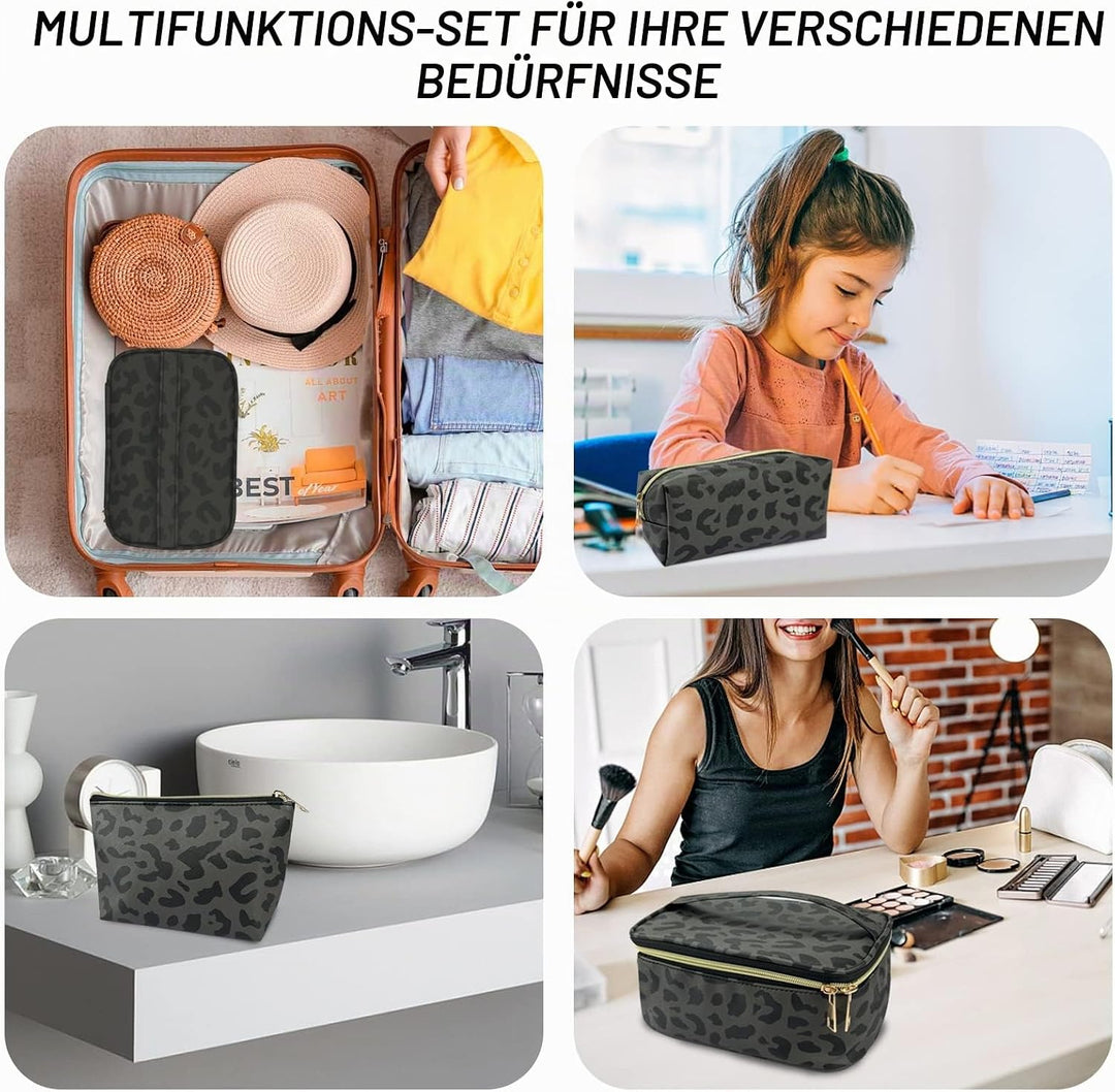 3 Stück Set Kosmetiktasche, grosse Kapazität Reise Make Up Tasche Set Damen, mit tragbarem Griffdesi