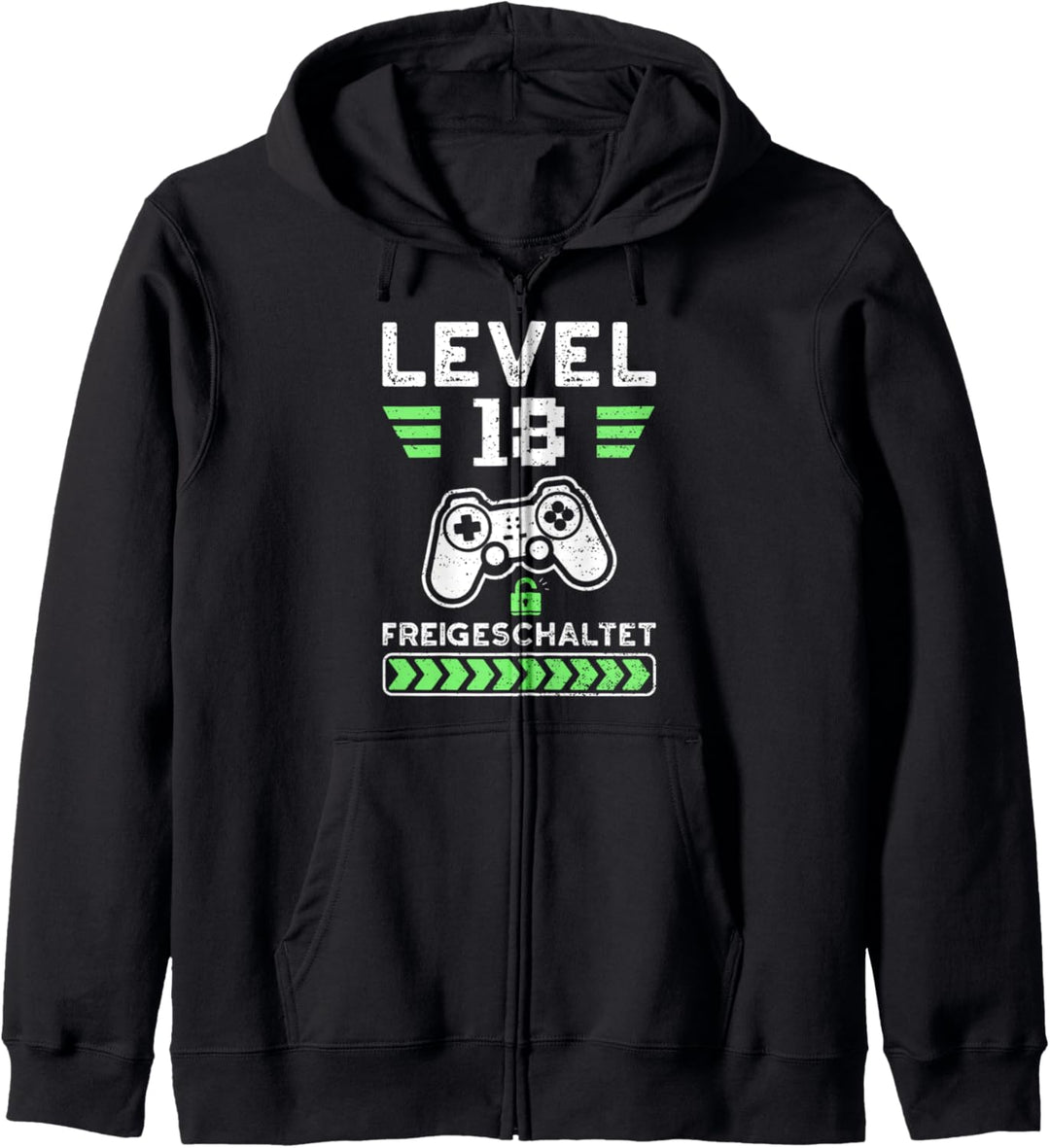 Gaming: Level 18 Freigeschaltet - 18. Geburtstag Sprüche Kapuzenjacke