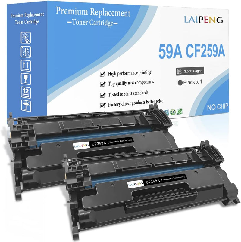 2 Packungen Kompatible Tonerkartusche 59A CF259A Standard Kapazität 3000 Seiten für HP Drucker M304a