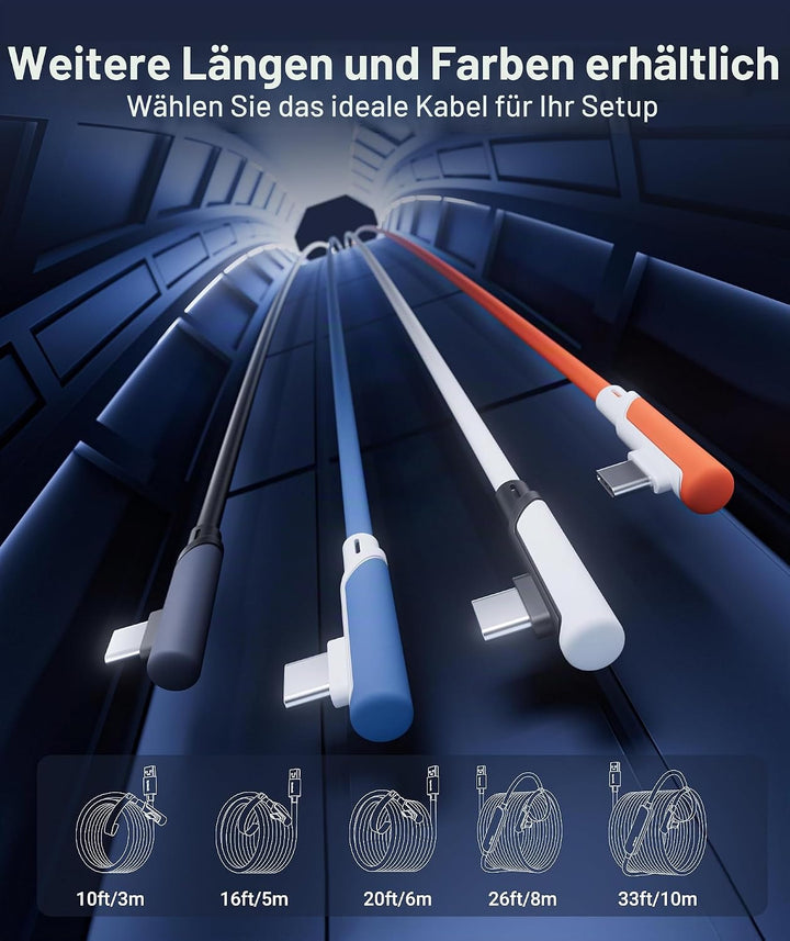 Syntech Link Kabel 3 M/10 FT Kompatibel mit Quest 3/2/Pro und Pico4/Pro Zubehör und PC/Steam VR, Hig