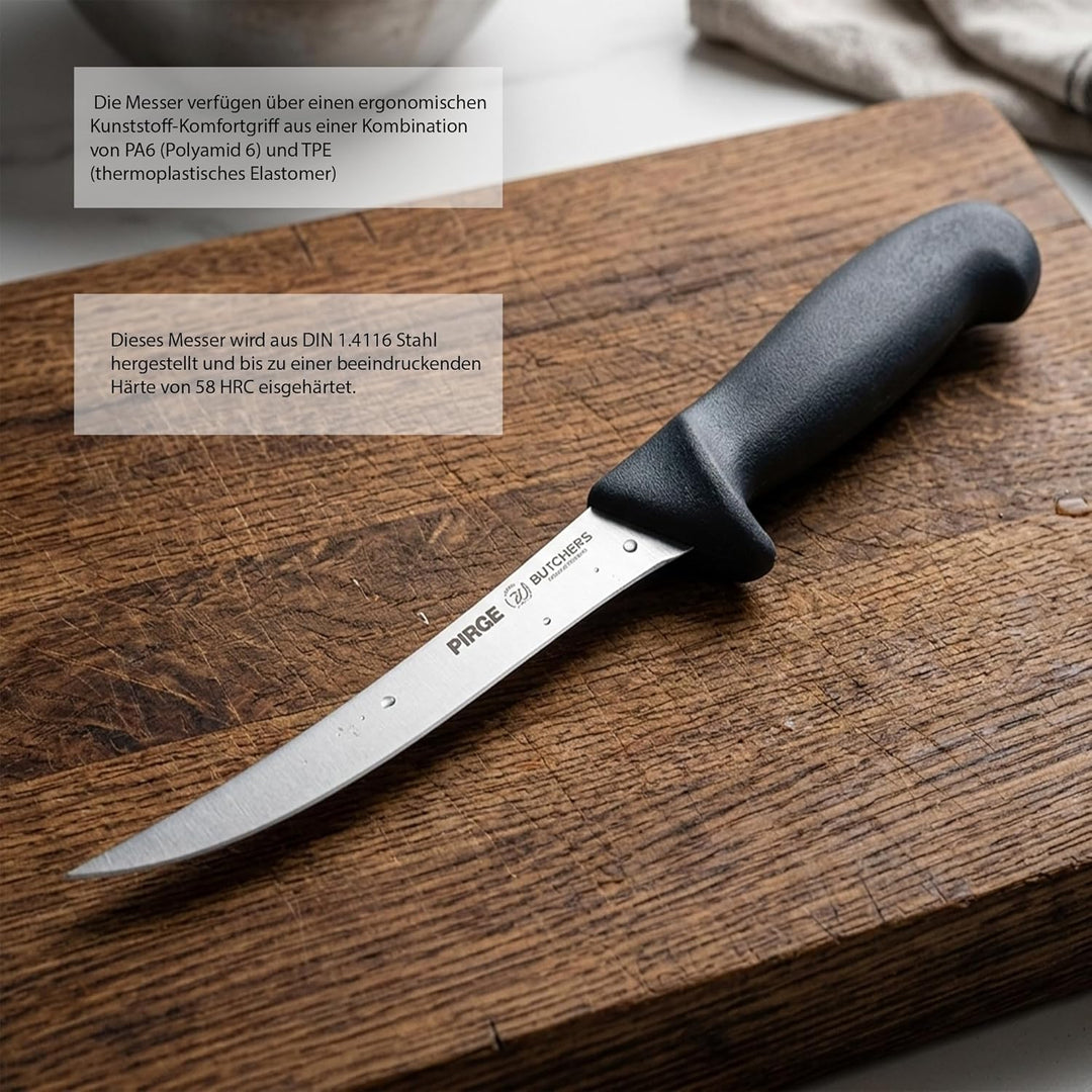 Pirge Butcher's Made in Germany Profi Ausbeinmesser 15 cm - Metzgermesser - Fleischermesser - Stechm