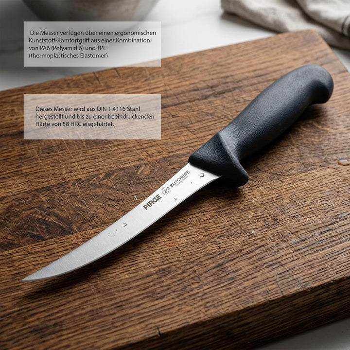 Pirge Butcher's Made in Germany Profi Ausbeinmesser 15 cm - Metzgermesser - Fleischermesser - Stechm