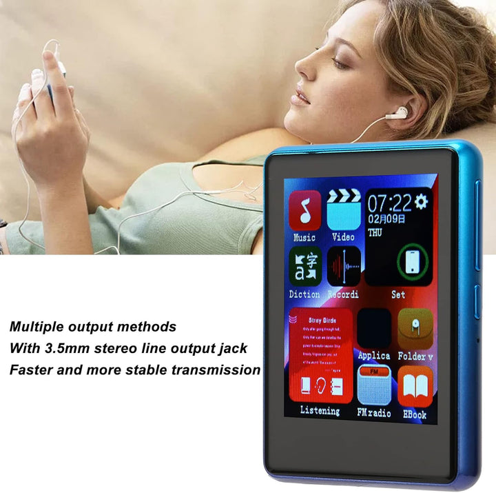 2,4 Zoll MP3 Player mit Voll Touchscreen, Bluetooth 5.0 Musikplayer mit 4 GB Flash Speicher und TF K