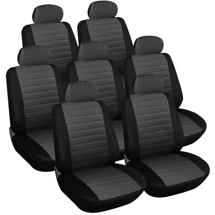 WOLTU Sitzbezüge Auto Einzelsitzbezug universal Grösse, 7er Set, schwarz/grau, grau