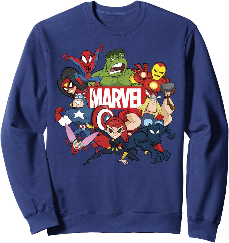 Marvel Avengers Group Shot Logo Doodle Sweatshirt
