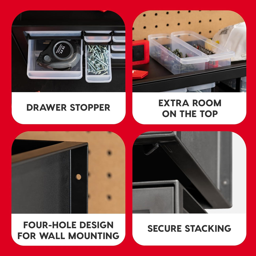 IRIS USA Schrauben-Organizer, Hardware-Aufbewahrungs-Organizer, Schrank mit 36 Schubladenteile, Kuns