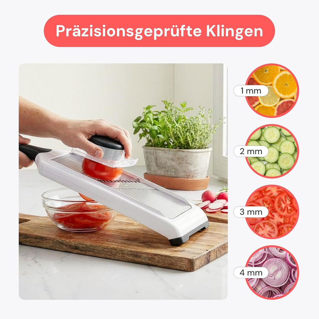 Fullstar 2-in-1 Mandoline Gemüsehobel und Julienneschneider - 4 Verstellbarer Dickeneinstellungen -