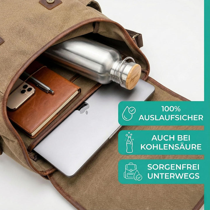 freigeist Trinkflasche Edelstahl einwandig mit Gratis Sportverschluss - Trinkflasche 1l | 750 | 500