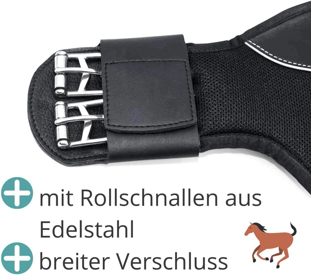 DT Saddlery Kurzgurt Butterfly Länge 90 cm, schwarz Dressurgurt Rainer Gurt 5-10 cm LÄNGER BESTELLEN