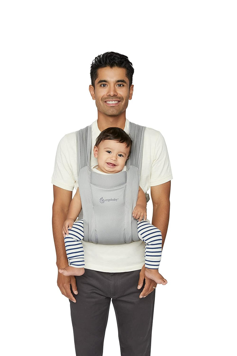 Ergobaby Embrace Soft Air Mesh Babytrage für Neugeborene ab Geburt, 2-Positionen Bauchtrage Baby Tra