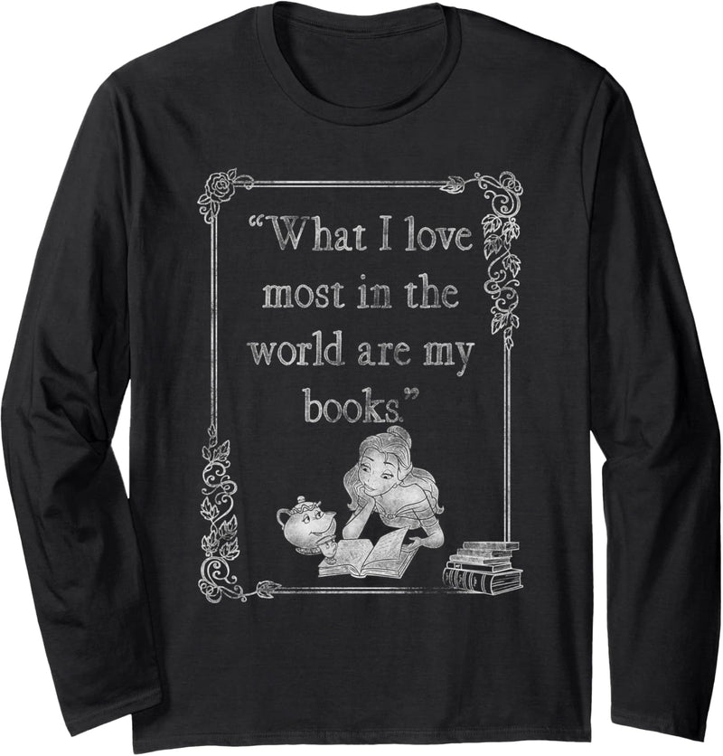 Disney Beauty & The Beast Belle Loves Books Langarmshirt