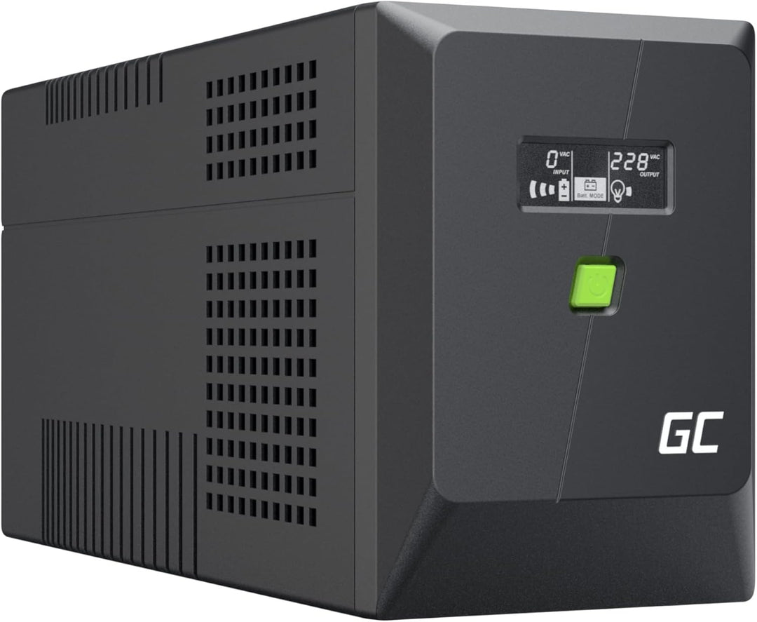 Greencell UPS 1500VA 900W PowerProof mit LCD-Display – Modifizierte Sinuswelle, Stromschutz für Gerä