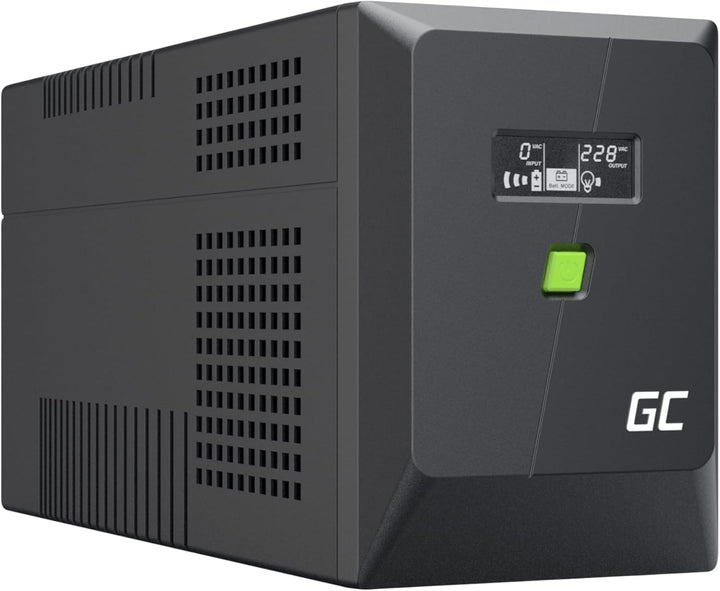 Greencell UPS 1500VA 900W PowerProof mit LCD-Display – Modifizierte Sinuswelle, Stromschutz für Gerä