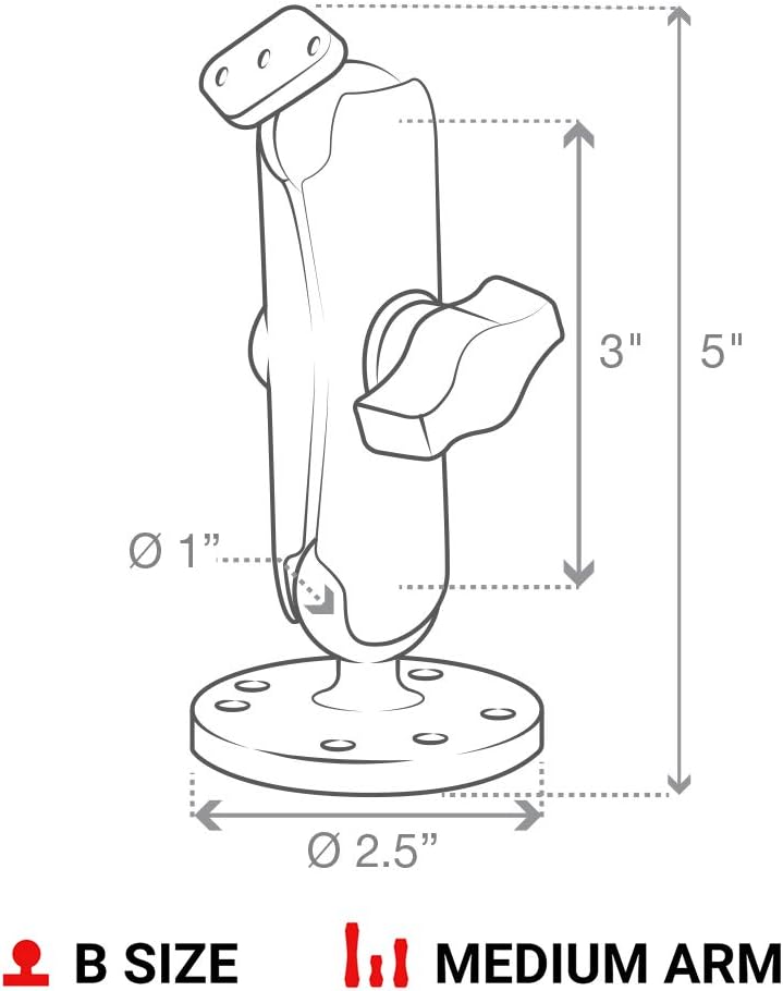 Ram Mounts RAM-B-138U B-Kugel Aufbau-Set für vertikale & horizontale Oberflächen