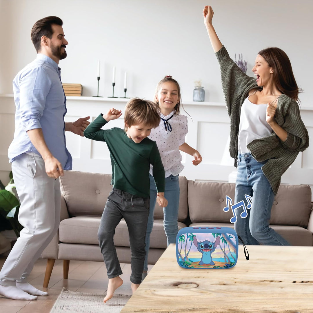 Lexibook, Disney Stitch, Tragbarer Bluetooth-Lautsprecher, kabellos, USB-C, SD/TF-Karte, wiederaufla