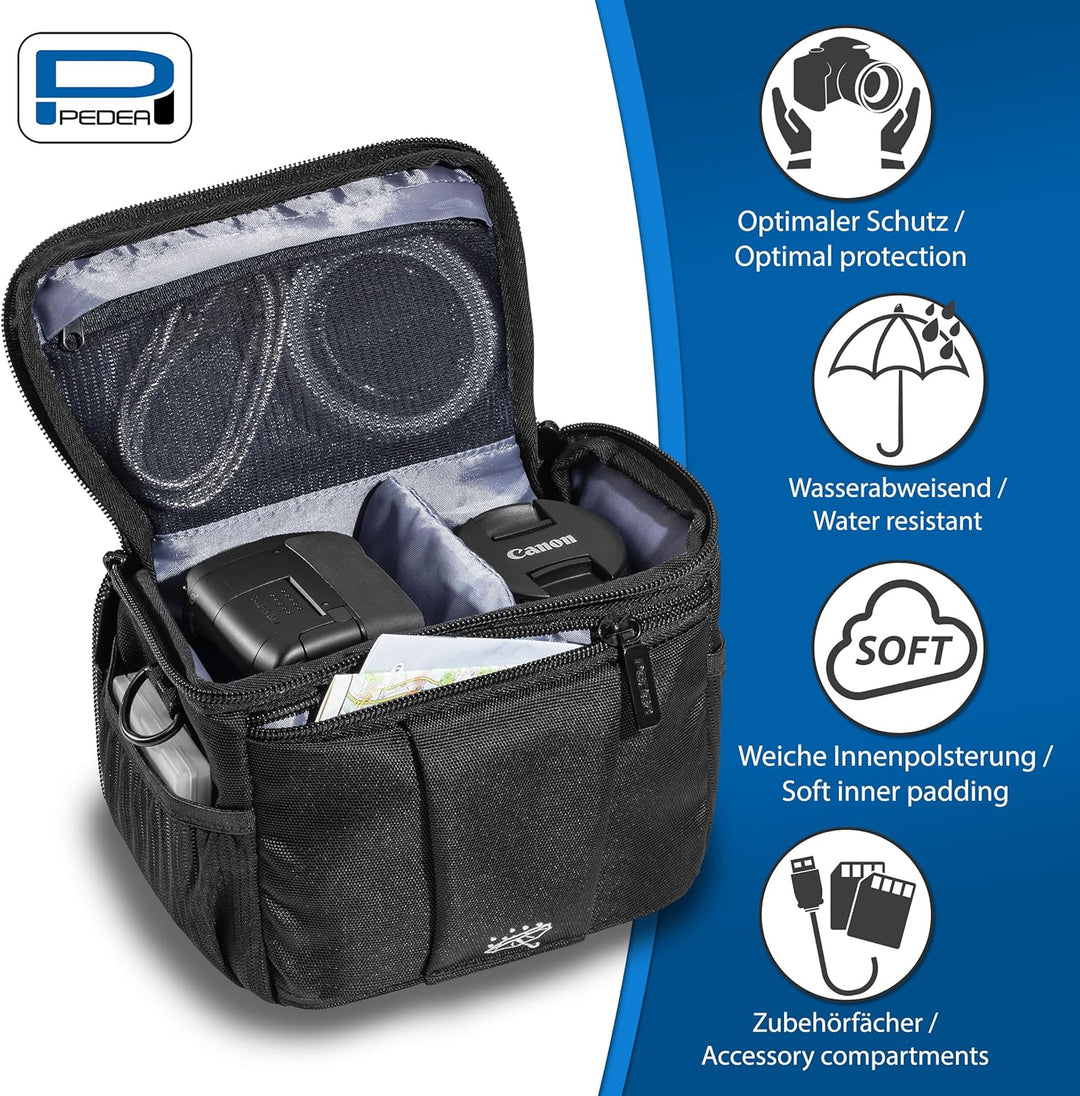 PEDEA DSLR-Kameratasche "Guard" mit Displayschutzfolie für Canon EOS 5DS R M6 M100 100D G1X Mark III