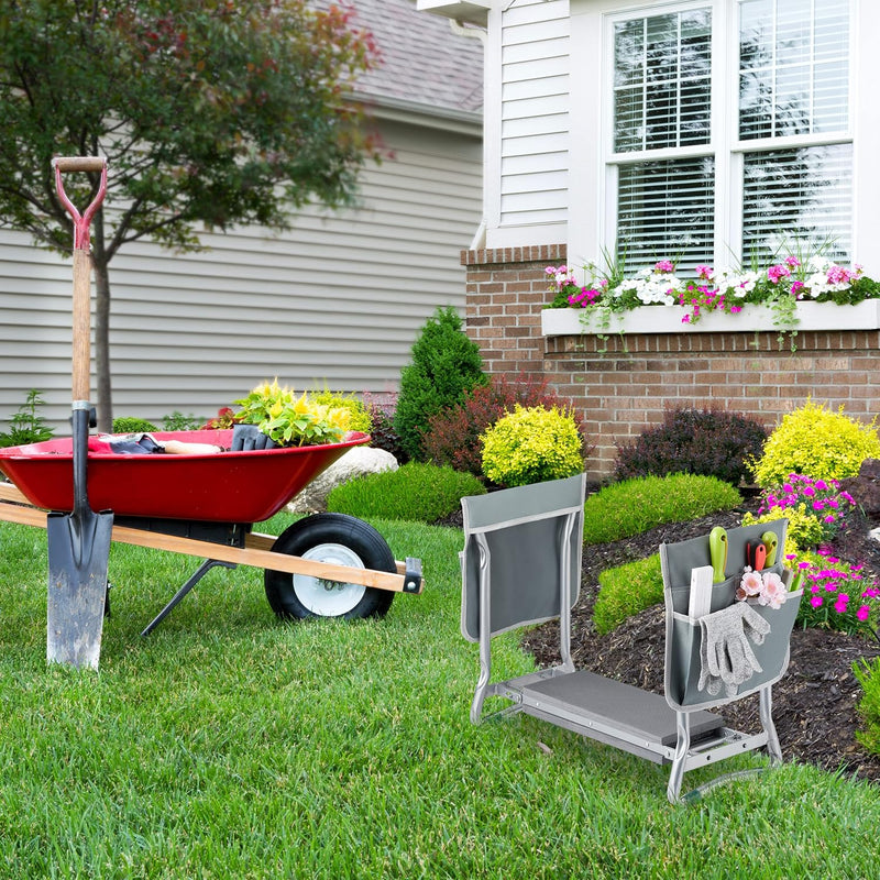 Relaxdays Kniebank für Gartenarbeit, gelenkschonend, klappbar, bis 150 kg, gepolsterte Kniehilfe, 2