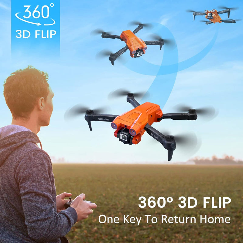 Mingfuxin Faltbare Drohne mit Kamera für Anfänger, RC Quadcopter Drohne mit App WIFI FPV Live-Video,