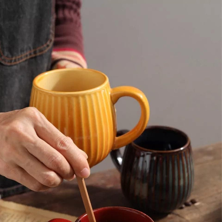 Saumo 2er Set 480 ml Hochwertige Handgefertigte Kaffeetassen aus Porzellan, Kaffee - Tasse in Modern