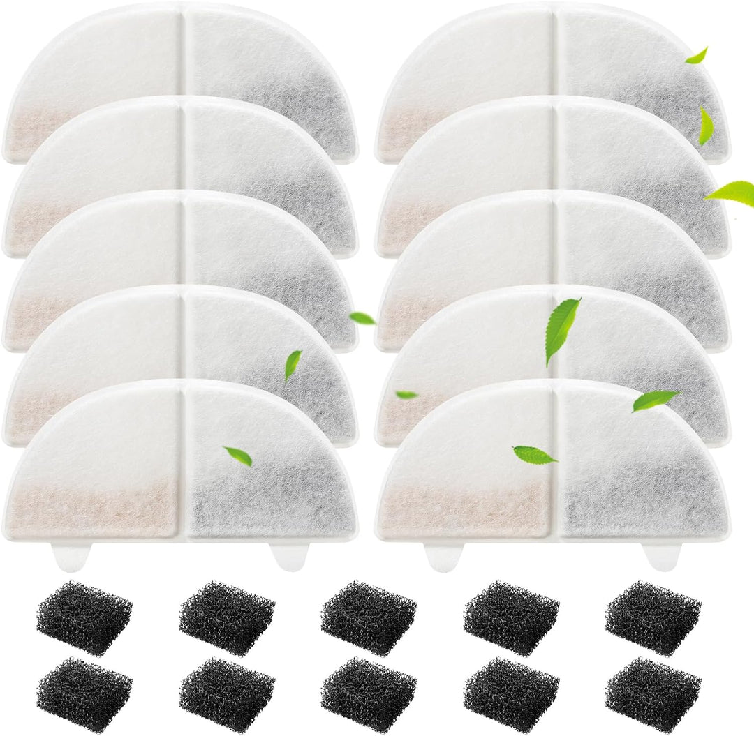 MyfatBOSS Katzenbrunnen Filter,10+10 Stück Sparpaket,Trinkbrunnen Filter für 68oz/2L Trinkbrunnen，fü