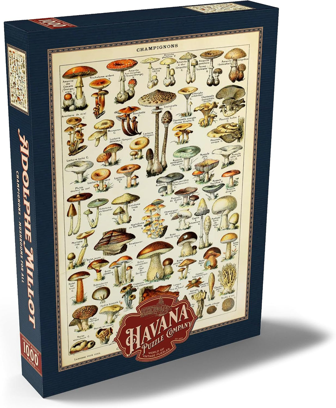 Champignons - Pilze für Alle, Vintage Art Poster, Adolphe Millot - Premium 1000 Teile Puzzle - MyPuz