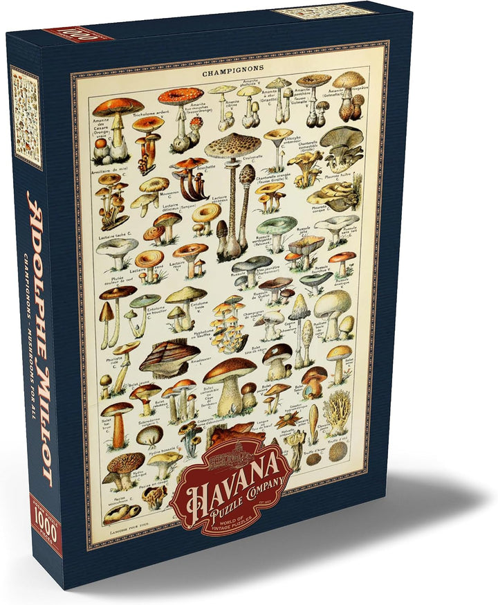 Champignons - Pilze für Alle, Vintage Art Poster, Adolphe Millot - Premium 1000 Teile Puzzle - MyPuz