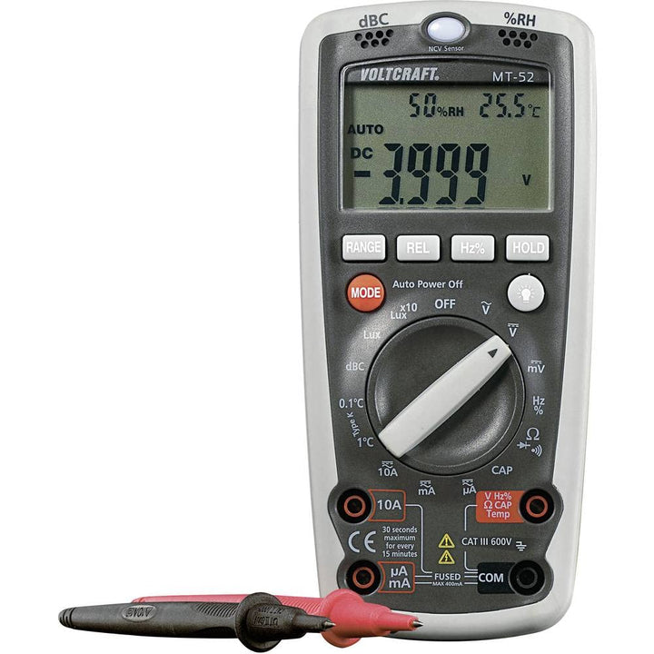 VOLTCRAFT MT-52 Digital Multimeter I AC/DC Messungen I Messbereiche für Strom, Spannung, Widerstand,
