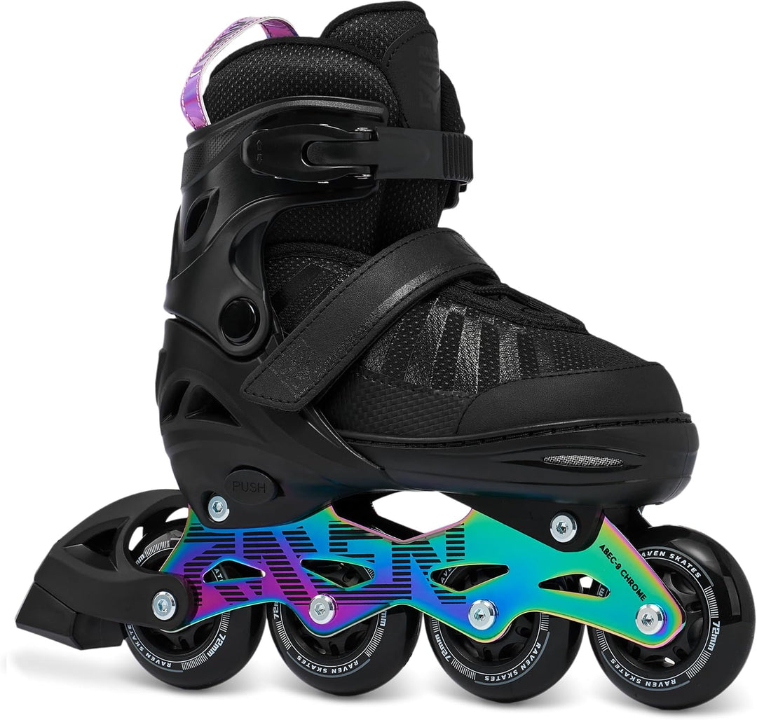 RAVEN Inline Skates Inliner für Kinder und Erwachsene OPTIONAL 2in1 mit Schlittschuhen verstellbar O