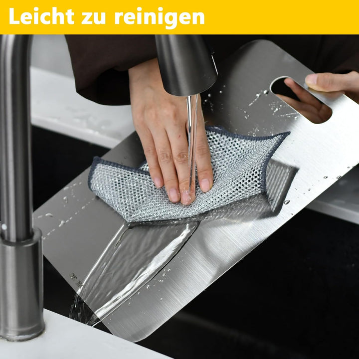 Schneidebrett Set 3er aus S304 Edelstahl, Chopping board Doppelseitiges Lebensmittel Grade, BPA-frei