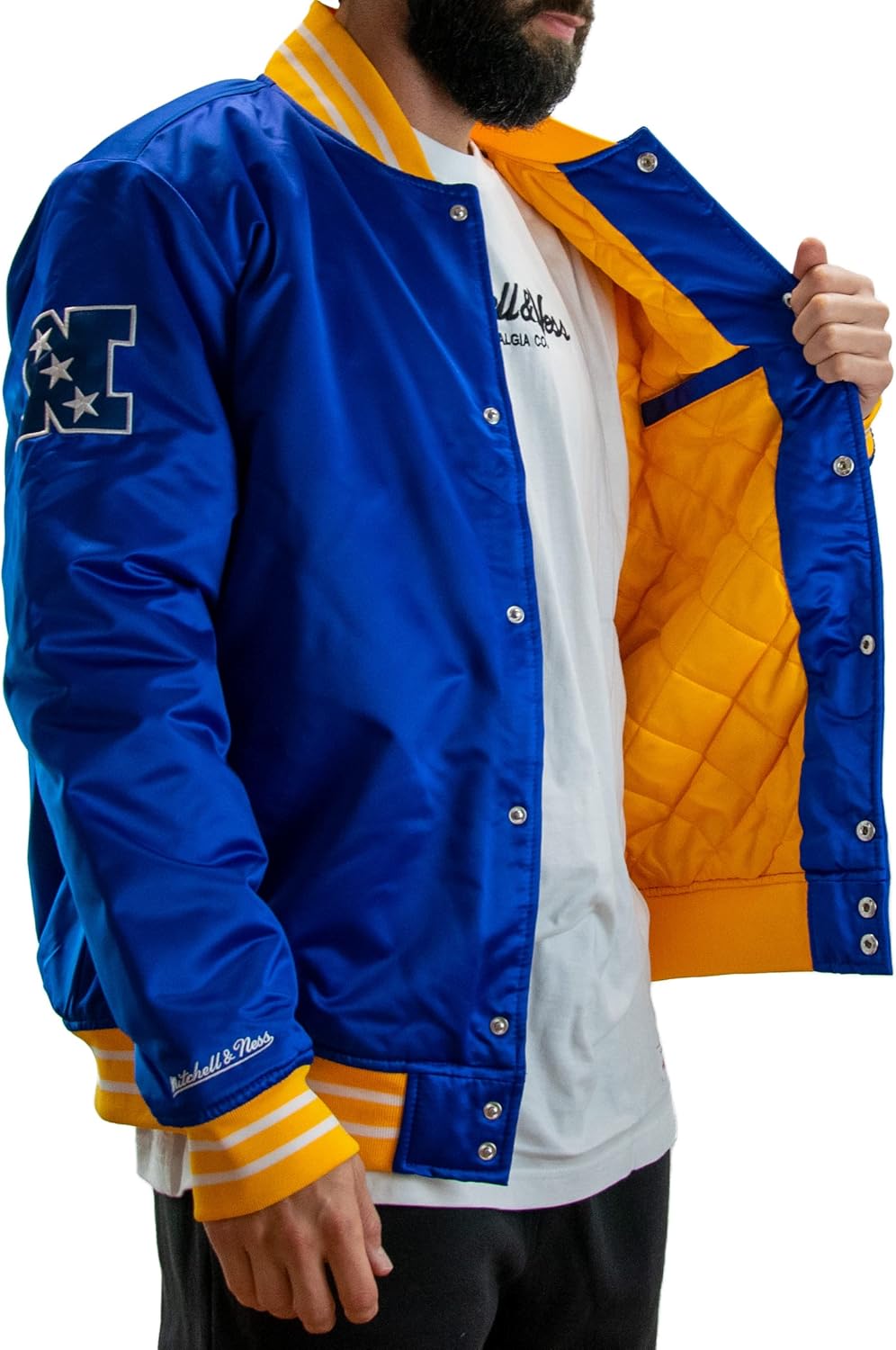 Mitchell & Ness NFL Heavyweight Satin Jacket L Los Angeles Rams - Royal, L Los Angeles Rams - Royal