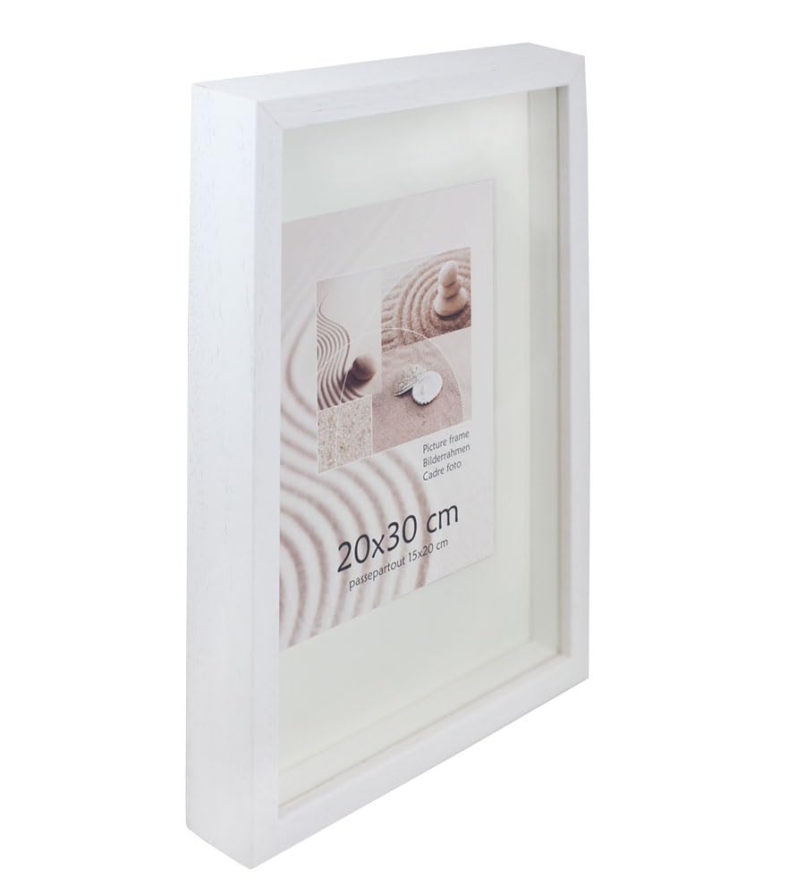 KM Foto 3D Objektrahmen Holz Bilderrahmen Shirt Trikot Rahmen Collage Wanddeko Poster S223: Farbe: W