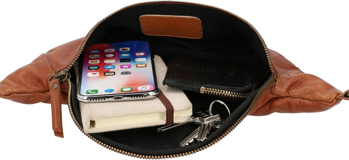 Gusti Leder Bauchtasche Cillian – Vintage Gürteltasche Leder Damen Herren vielseitige Hüfttasche Cro