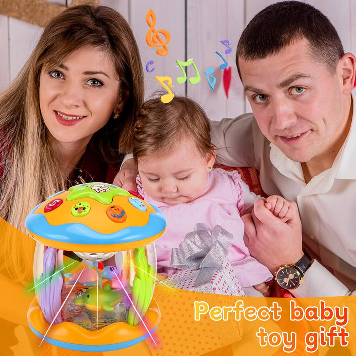 Baby Spielzeug 1 Jahr Junge Mädchen Drehender Projektor Babyspielzeug mit Musik/Licht ab 12 18 Monat
