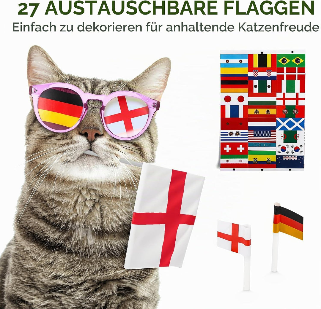ALL FOR PAWS Interaktives Katzenspielzeug mit Fussballfeld-Design, Automatisches Katzenspielzeug mit
