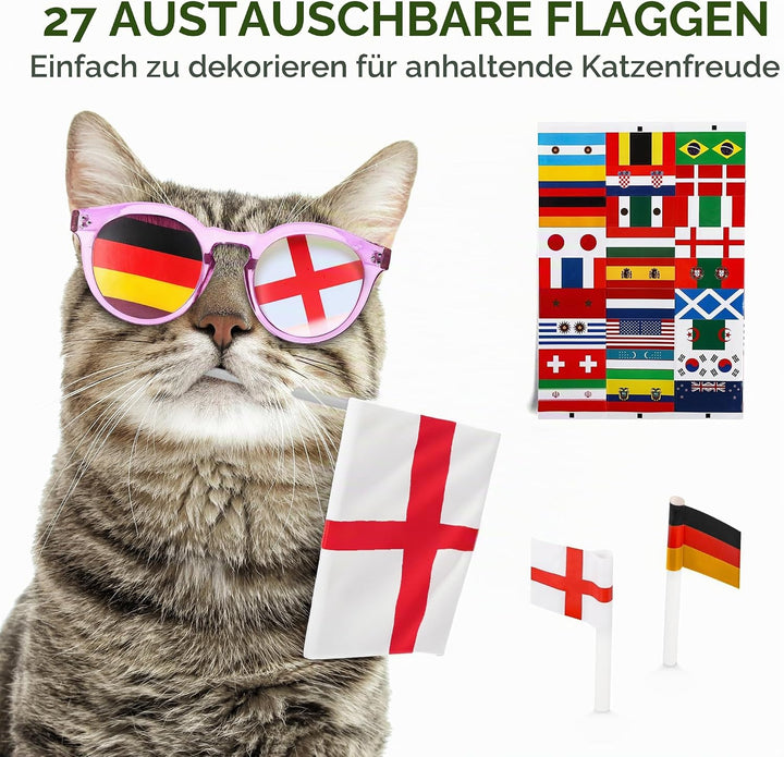 ALL FOR PAWS Interaktives Katzenspielzeug mit Fussballfeld-Design, Automatisches Katzenspielzeug mit